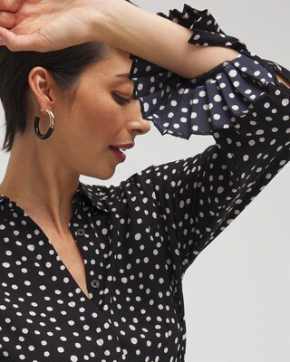 Twill Polka Dot Shirt Dress