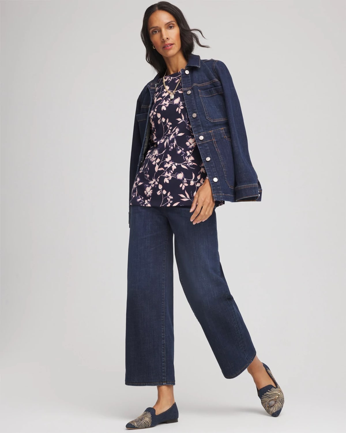 Chico's Pima Long-sleeved Tee In Blue