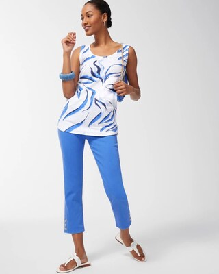 Leaf Print Sleeveless Tunic