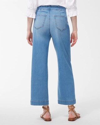 Pull-On Wide Leg Ankle Jeans