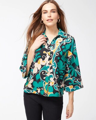 Floral Cape Sleeve Shirt