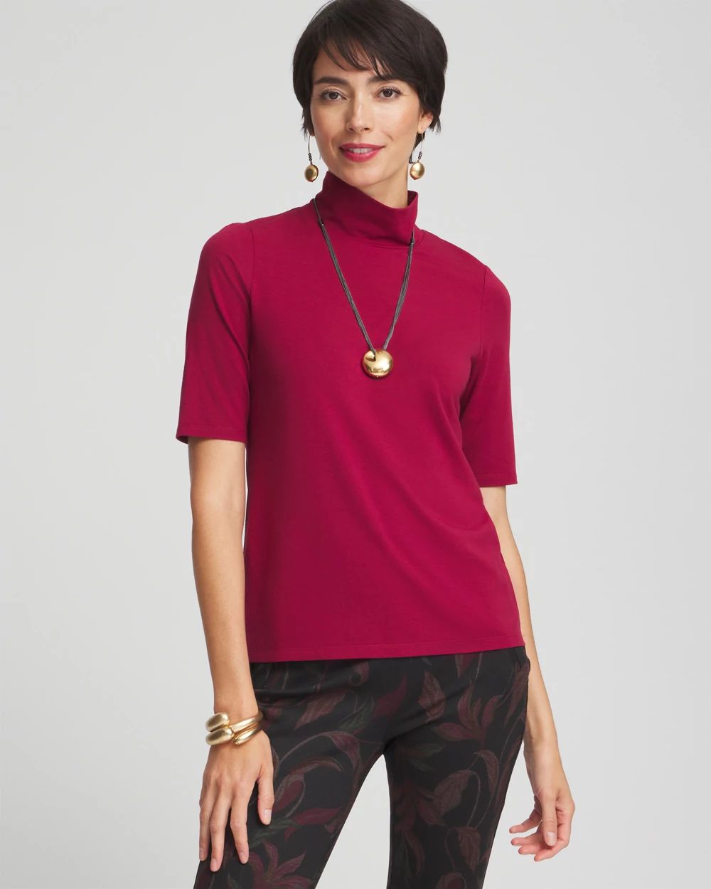 Touch of Cool™ Mock Neck Short Sleeve Tee