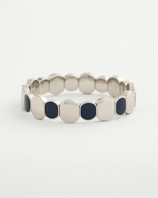 Navy Resin Glam Stretch Bracelet