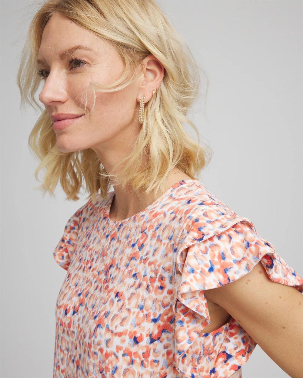 Touch of Cool™ Tiered Flutter Sleeved Tee
