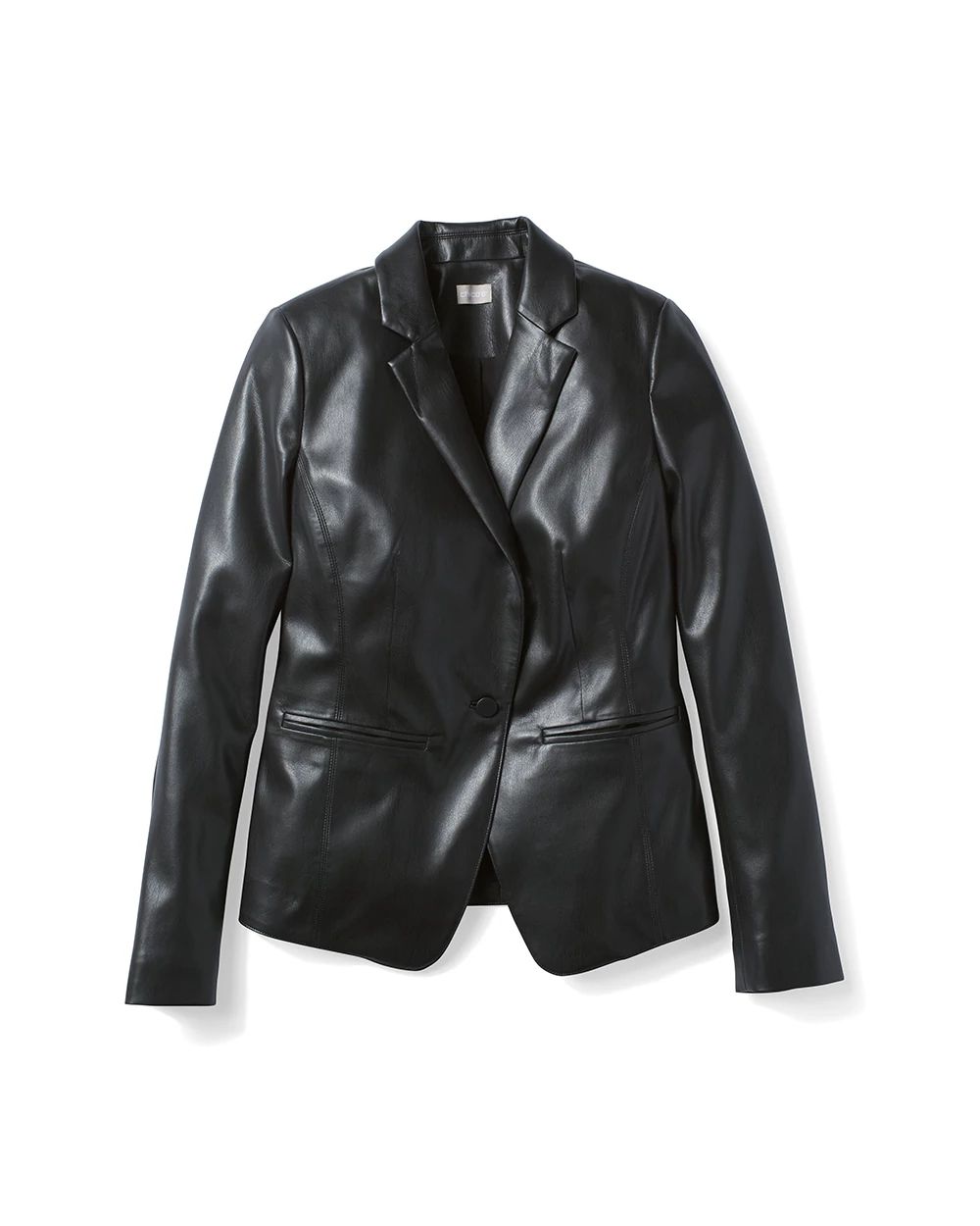 Faux-Leather Blazer