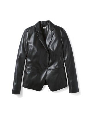 Faux-Leather Blazer