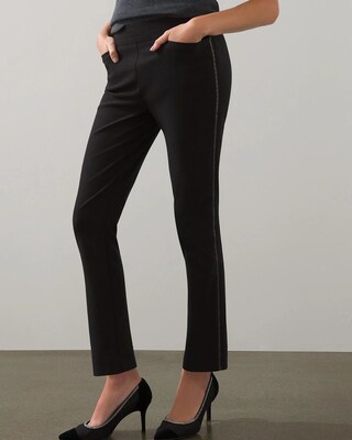 Brigitte Beaded Side Slim Ankle Pants