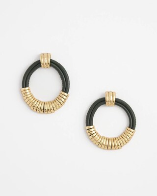 No Droop™ Olive Leather Hoop Earrings
