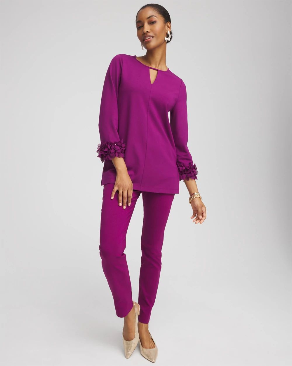 Ponte 3D Applique Floral Tunic