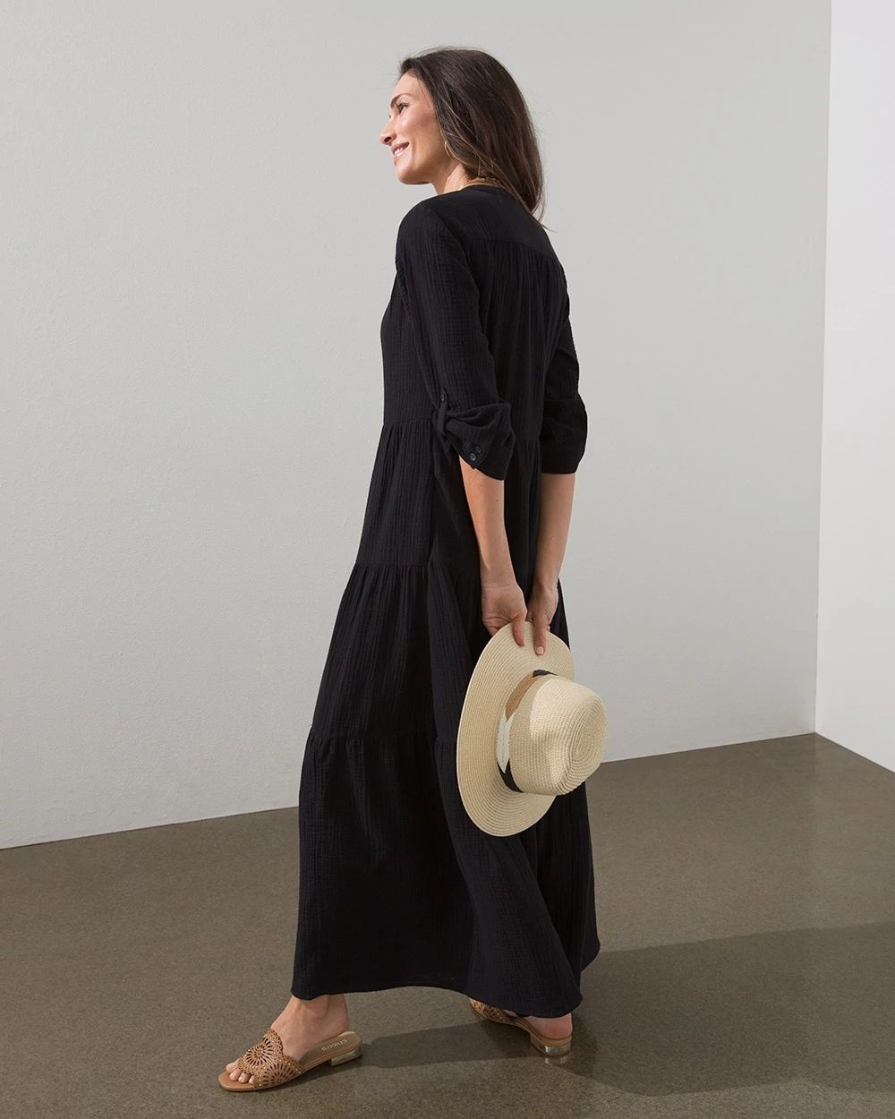 Gauze Tiered Maxi Dress