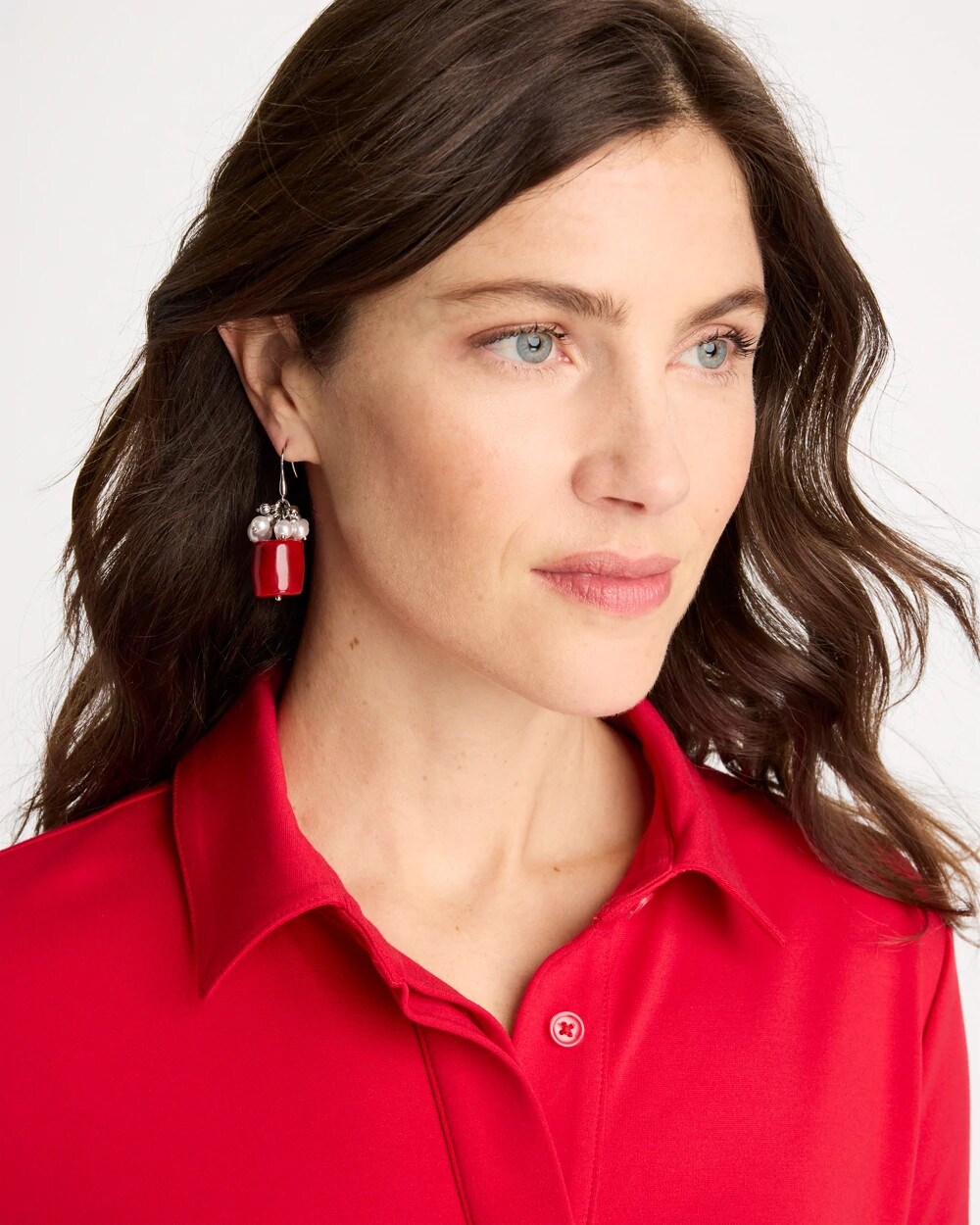 Red Resin Pearlescent Earrings