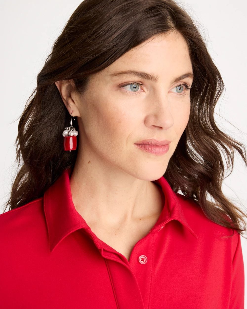 Red Resin Pearlescent Earrings