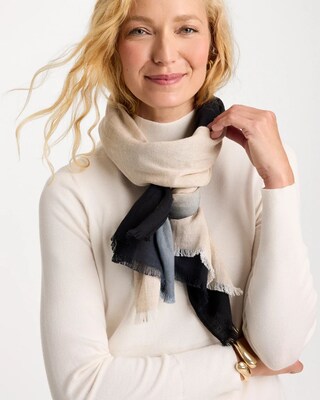 Cotton Metallic Ombre Oblong Scarf click to view larger image.