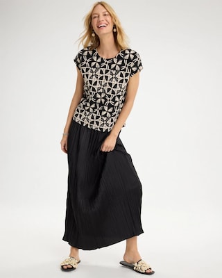 Satin Crinkle Maxi Skirt click to view larger image.