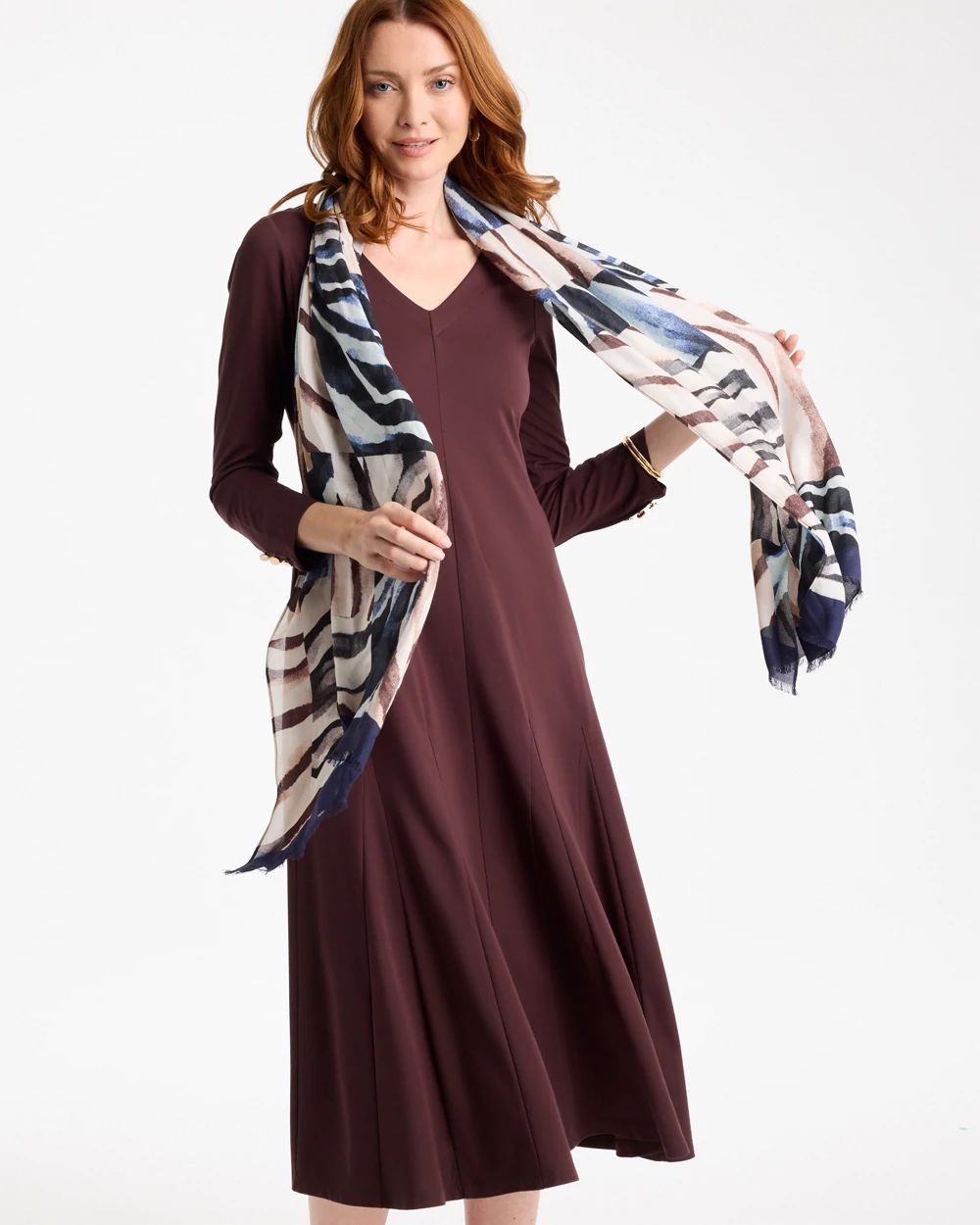 Zebra Print Oblong Scarf click to view larger image.