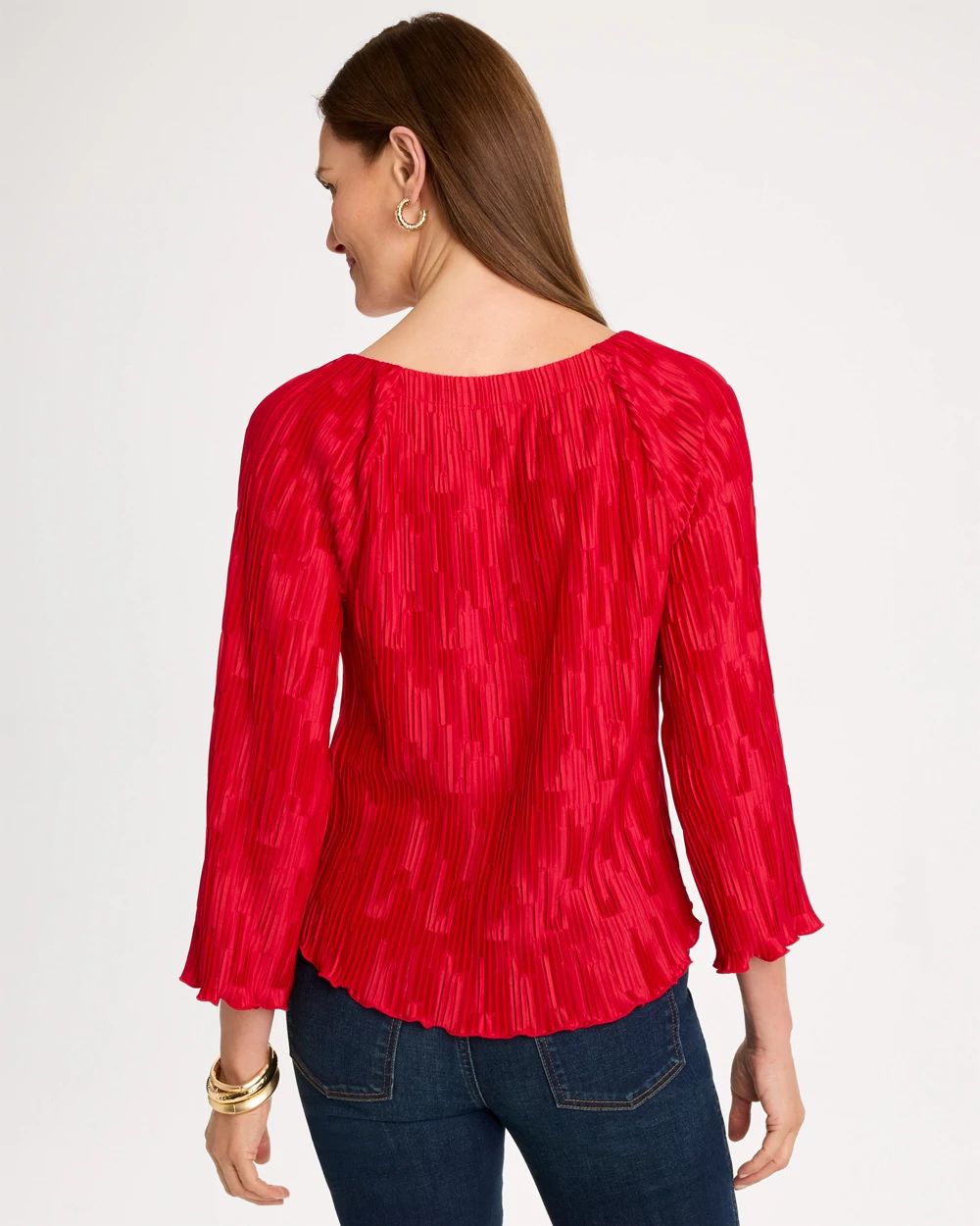 Pleated Flare Sleeve Top click to view larger image.