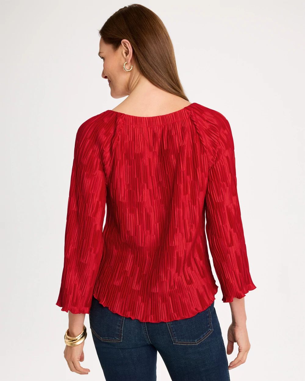 Pleated Flare Sleeve Top click to view larger image.