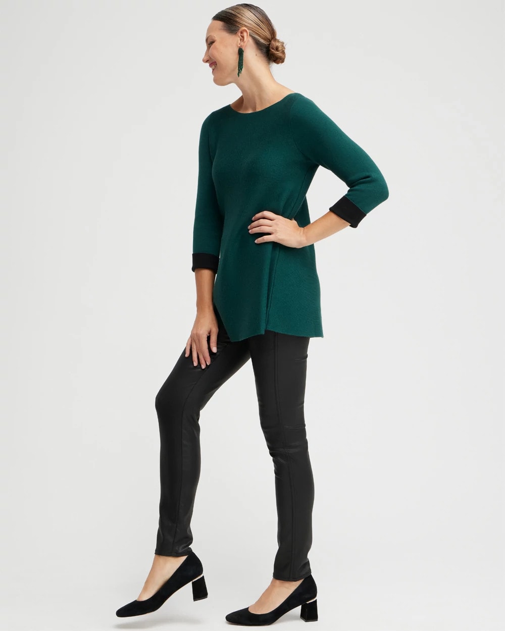 Green Double Knit Pullover Sweater
