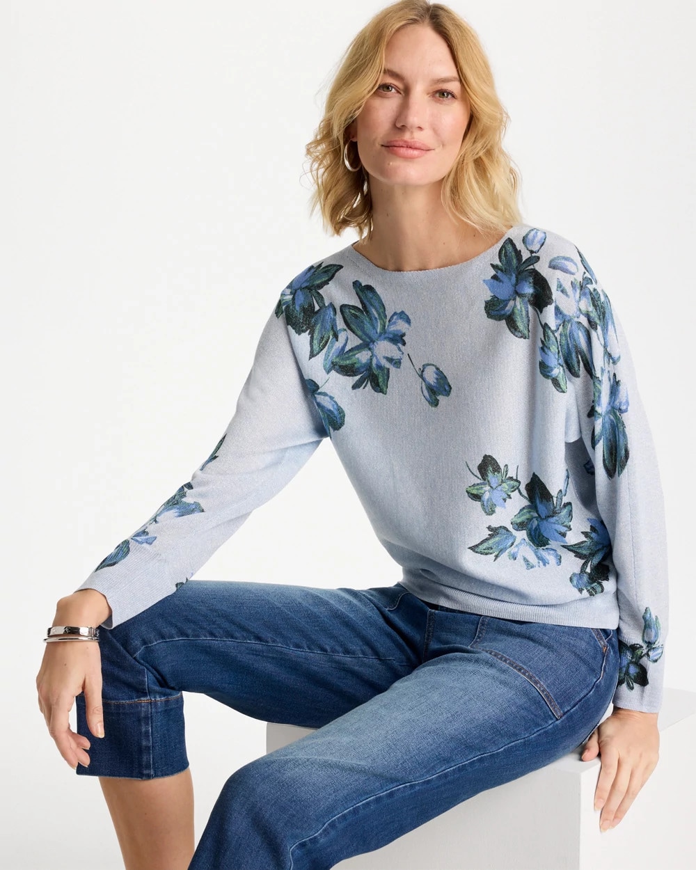 Floral Print Pullover Sweater