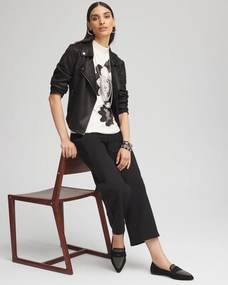 Garden Print Elbow Sleeve Pullover Sweater click to view larger image.