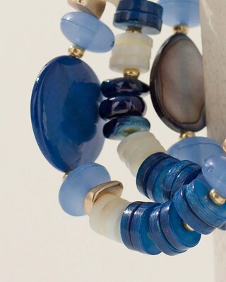 Navy Shell Stretch Bracelets