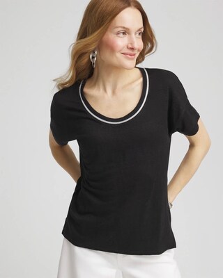 Sweater Trim Linen Tee