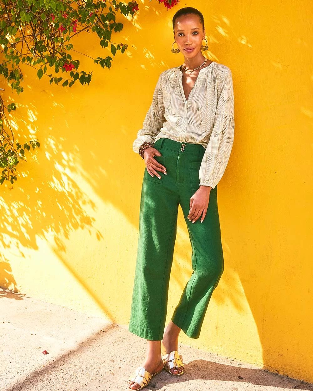 Cropped Straight-Leg Pants