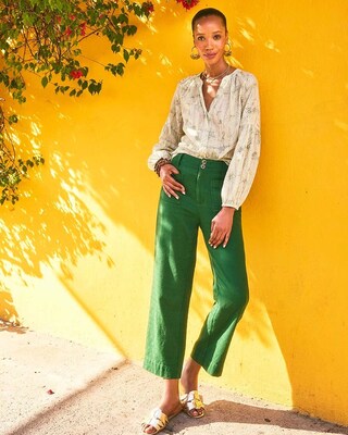 Cropped Straight-Leg Pants