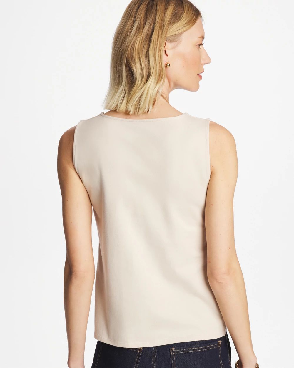 Jersey Knit Square-Neck Tank