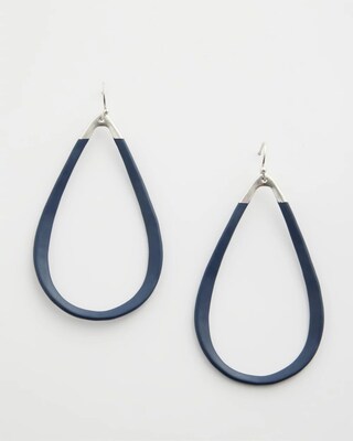 Navy Teardrop Hoops