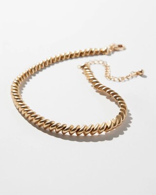 Gold Tone Twist Collar Necklace