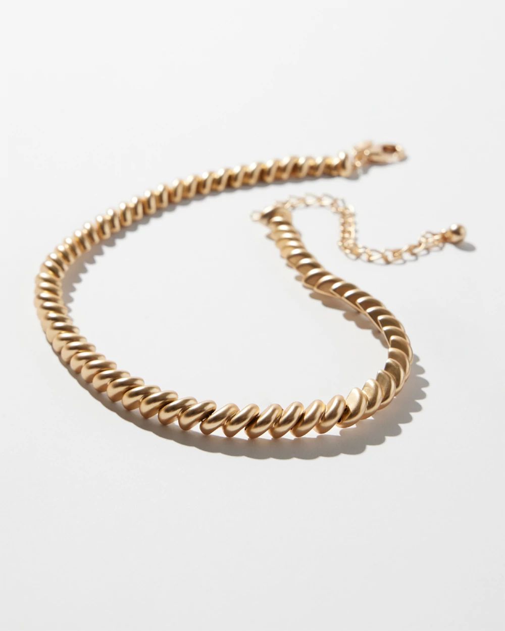Gold Tone Twist Collar Necklace