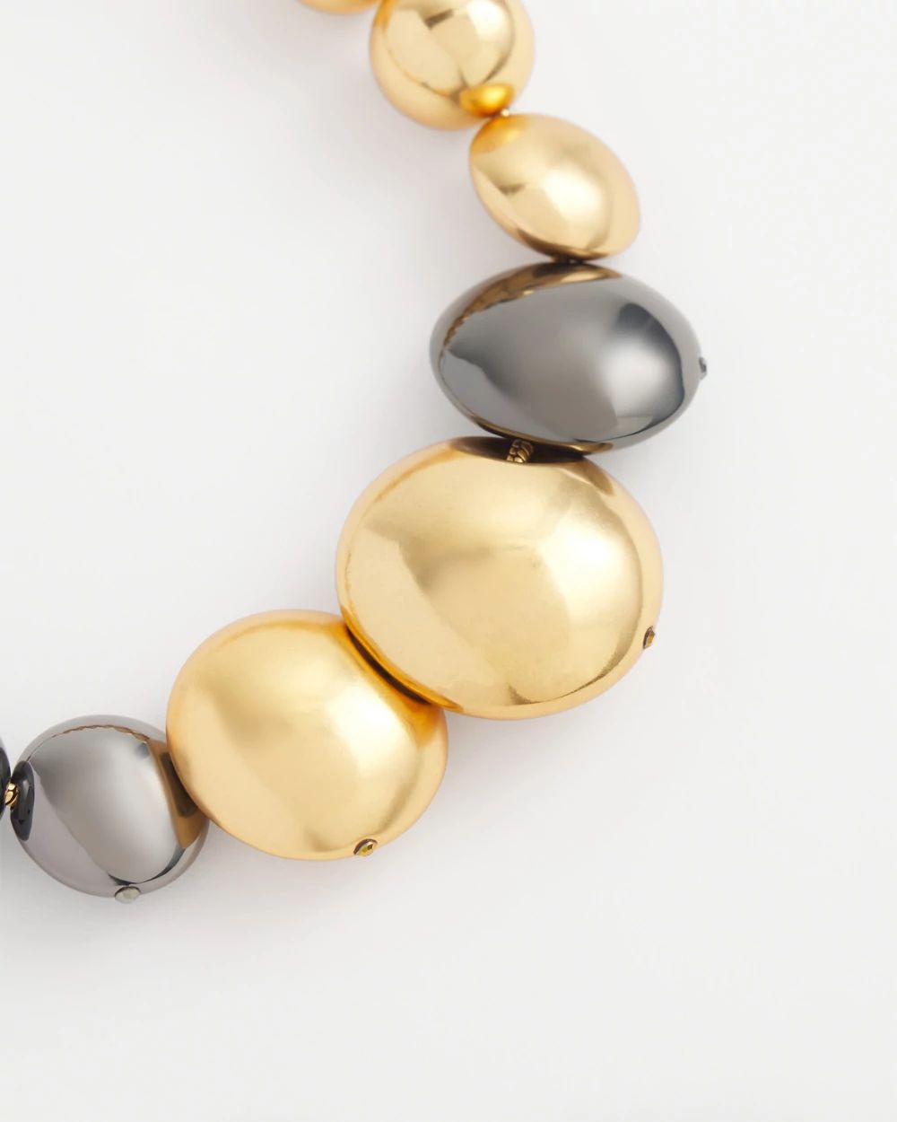 Mixed Metal Sphere Bib Necklace