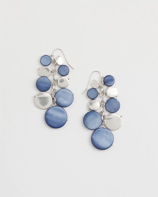 Blue Shell Cluster Earrings