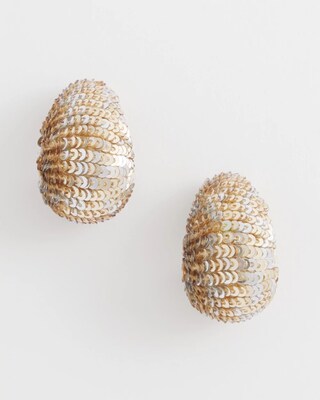 No Droop™ Neutral Sequin Huggie Earrings