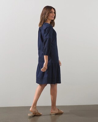Poplin Contrast Hem Short Dress