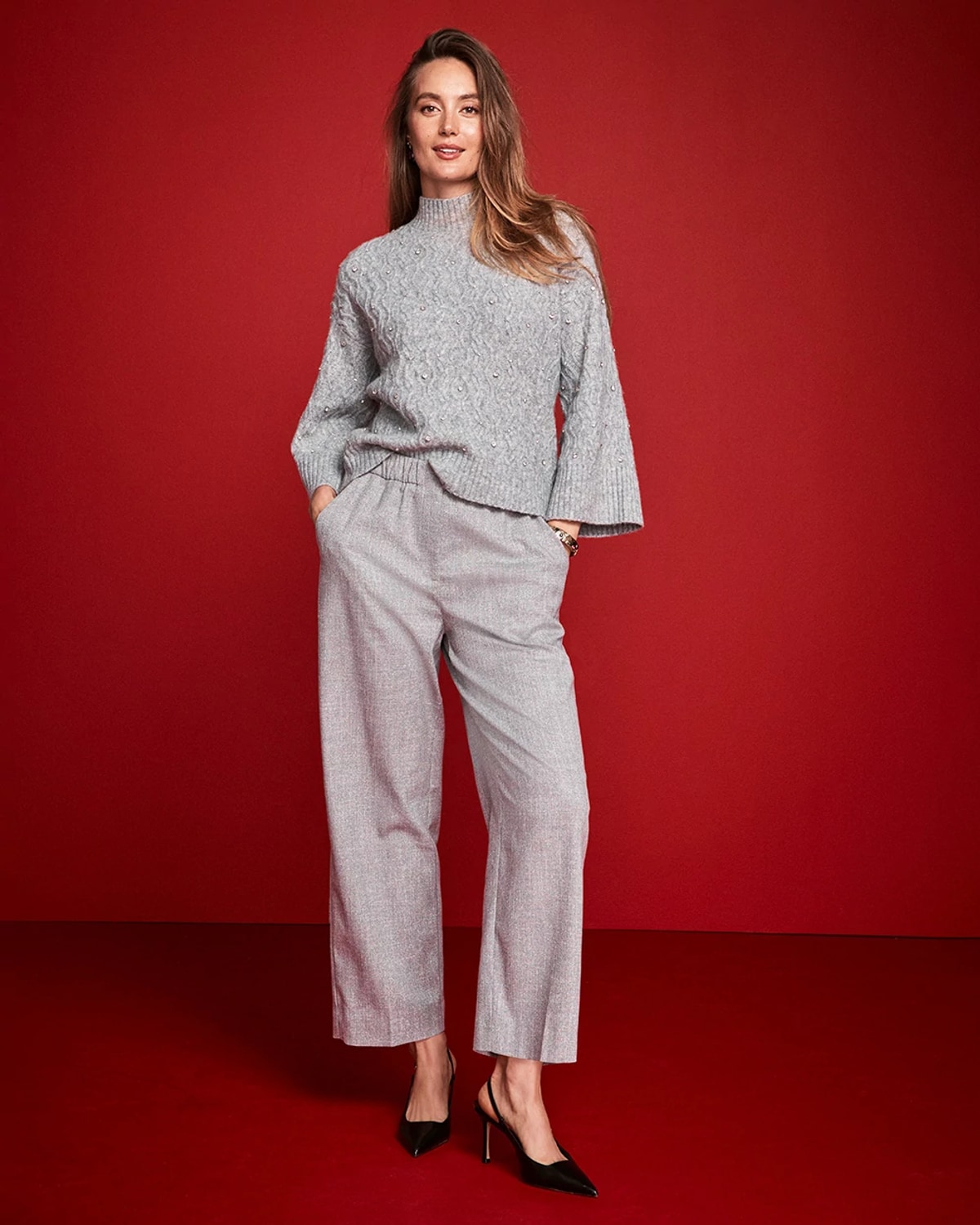Chico's Shimmer Straight Tapered Ankle Pants In Metallic In Silver