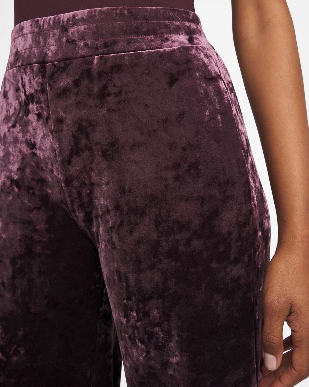 Crushed Velvet Wide-Leg Pants