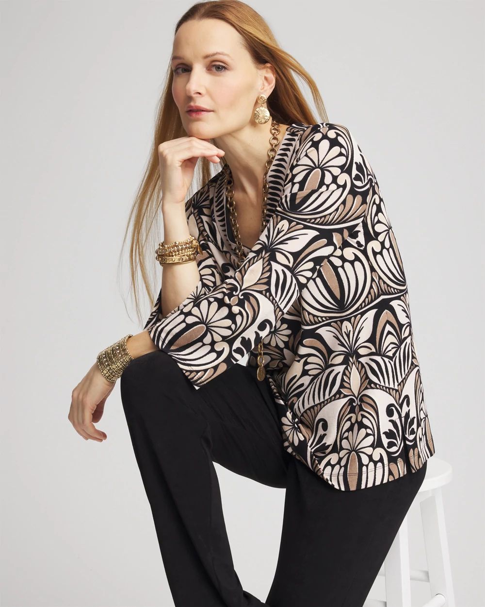 Travelers™ V-Neck Print Tunic