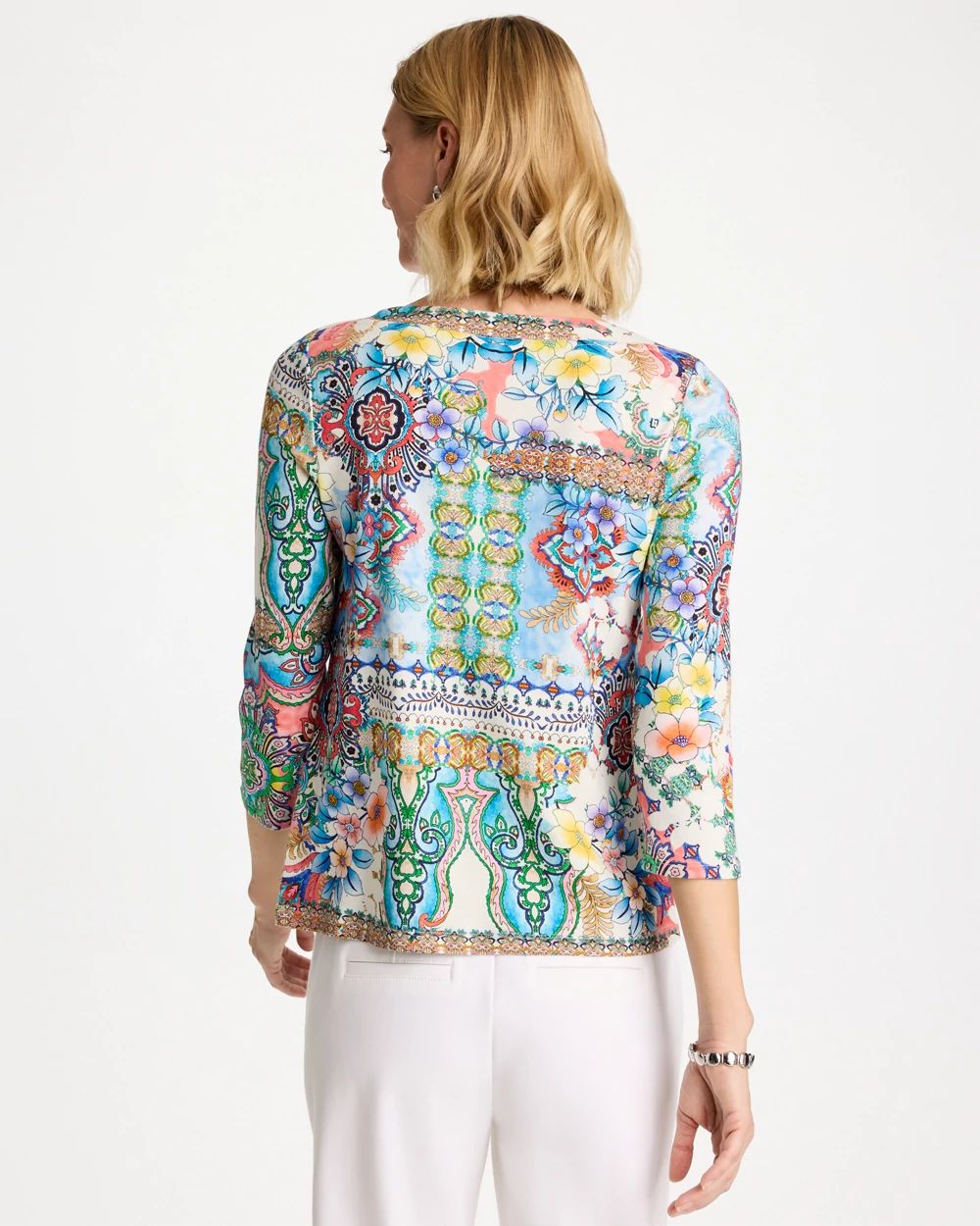 Printed Pima 3/4 Sleeve Tee click to view larger image.