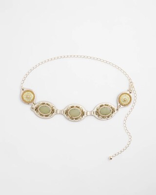 Gold Tone Stone Chain Belt