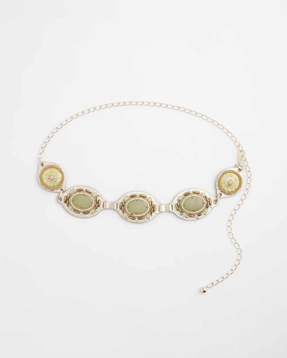 Gold Tone Stone Chain Belt