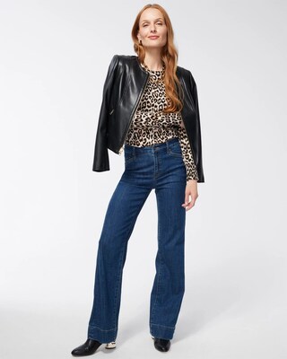 Spun Rayon Leopard Printed Pullover