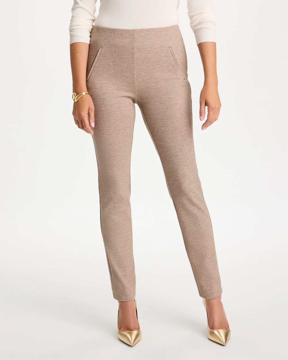 Juliet Slim Textured Jacquard Pants click to view larger image.