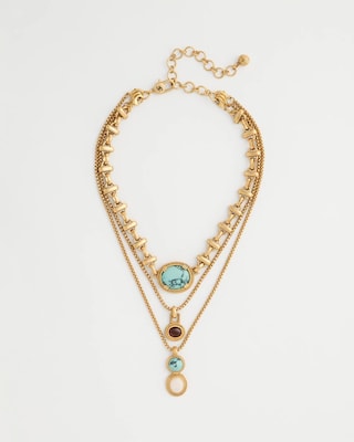 Multi-Strand Convertible Medallion Pendant Necklace