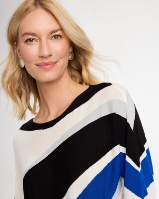 Intarsia Bateau Dolman Pullover Sweater click to view larger image.