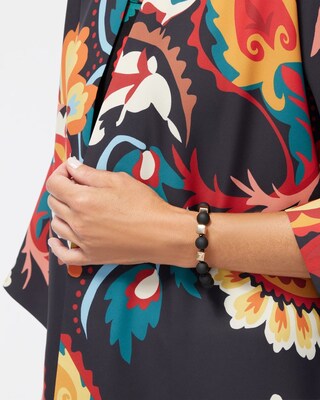 Black & Gold Tone Stretch Bracelet