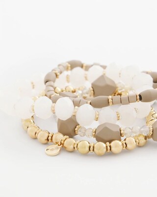 Neutral Stretch Set of Five Bracelets click to view larger image.