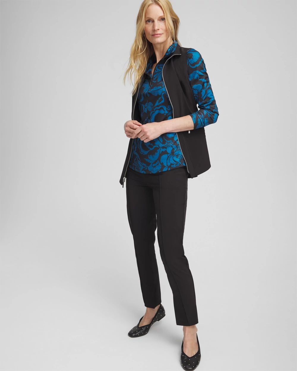 Zenergy® UPF Floral Mesh Inset Top