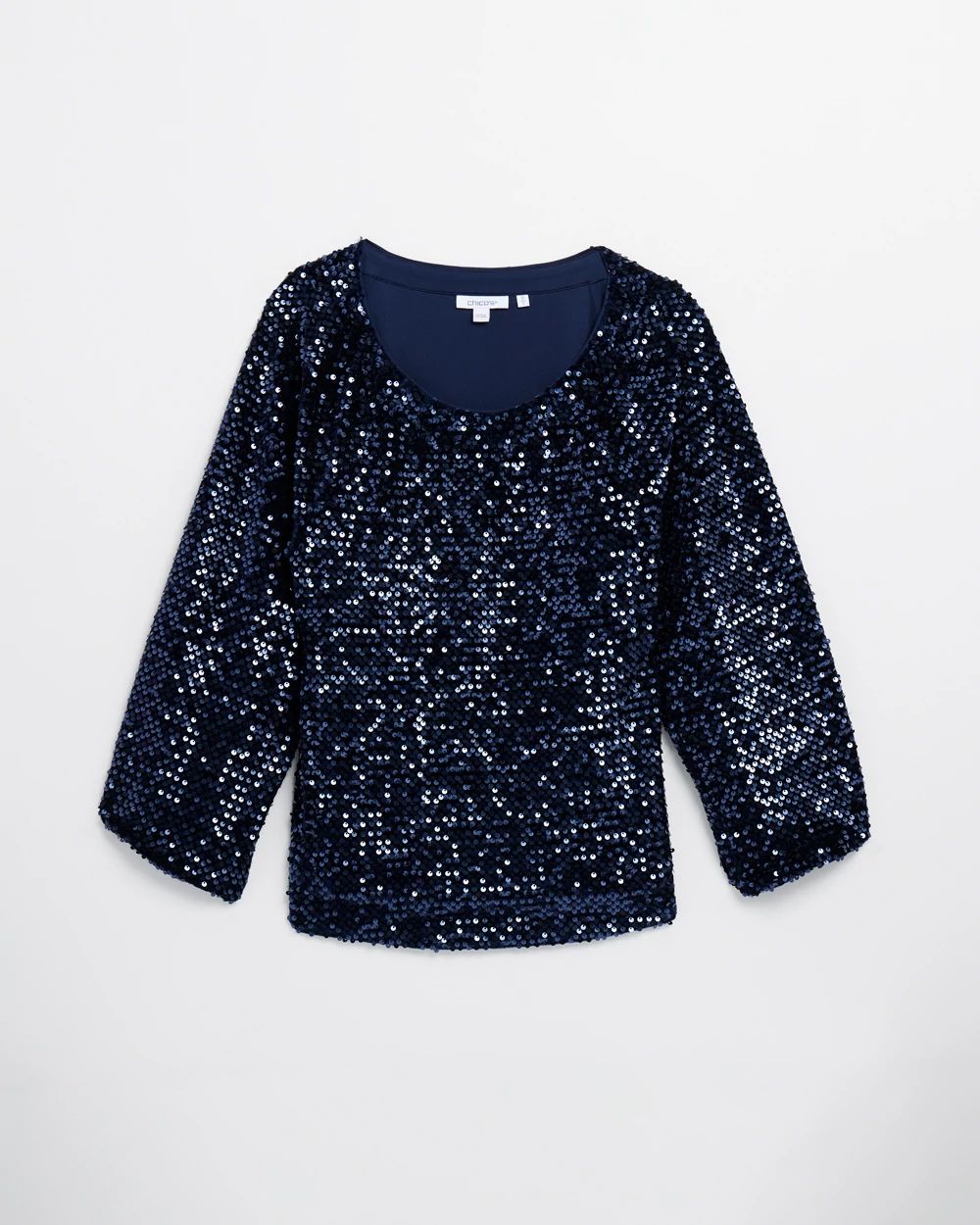 Sequin Velvet Blouson Sleeve Top